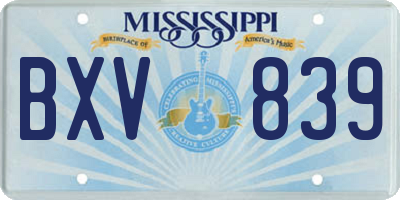 MS license plate BXV839