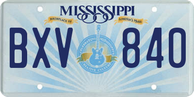 MS license plate BXV840