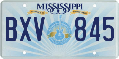MS license plate BXV845