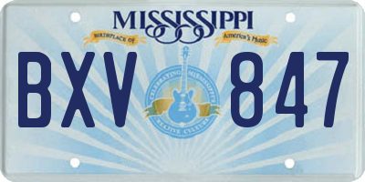 MS license plate BXV847
