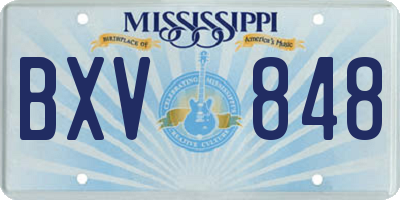 MS license plate BXV848