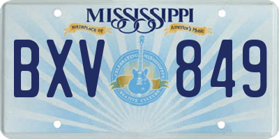 MS license plate BXV849