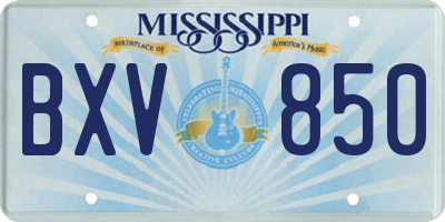 MS license plate BXV850