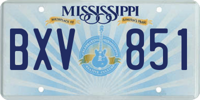 MS license plate BXV851