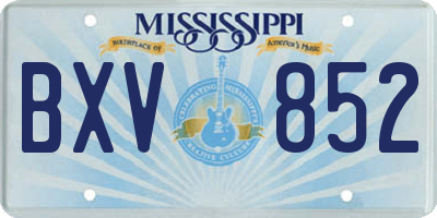 MS license plate BXV852