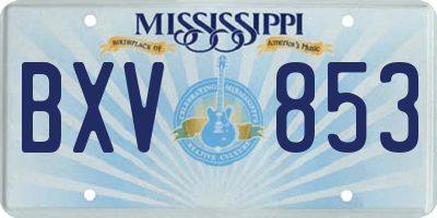 MS license plate BXV853