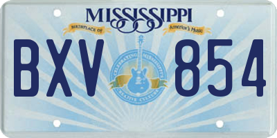 MS license plate BXV854
