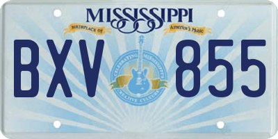 MS license plate BXV855