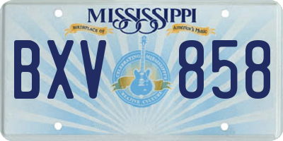 MS license plate BXV858