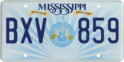 MS license plate BXV859