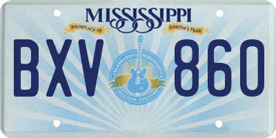MS license plate BXV860
