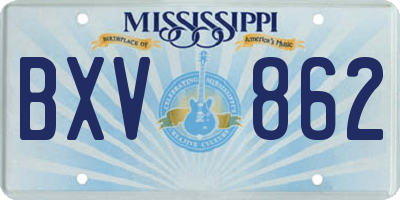 MS license plate BXV862