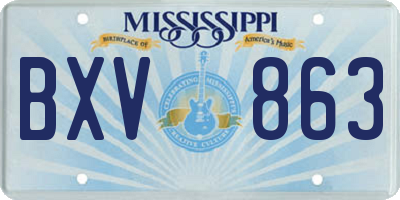 MS license plate BXV863