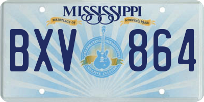 MS license plate BXV864