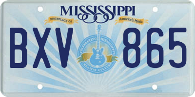 MS license plate BXV865