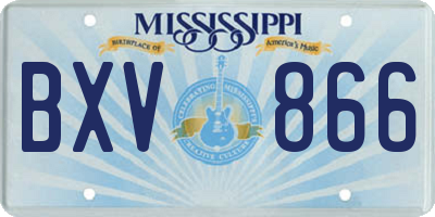 MS license plate BXV866