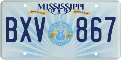MS license plate BXV867