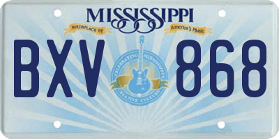 MS license plate BXV868