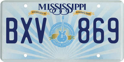 MS license plate BXV869