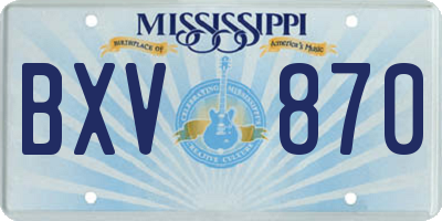 MS license plate BXV870