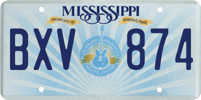 MS license plate BXV874