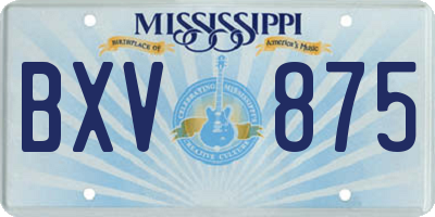 MS license plate BXV875