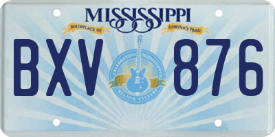MS license plate BXV876