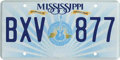 MS license plate BXV877