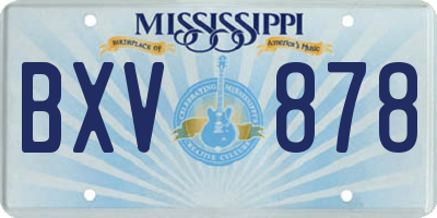 MS license plate BXV878
