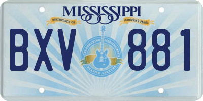 MS license plate BXV881
