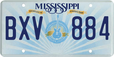 MS license plate BXV884