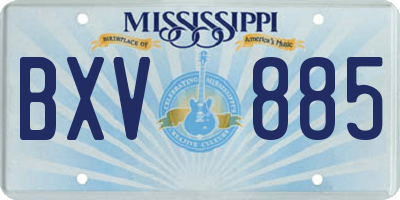 MS license plate BXV885