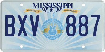MS license plate BXV887