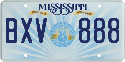 MS license plate BXV888