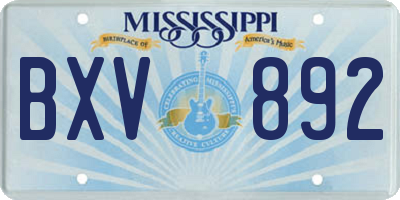 MS license plate BXV892