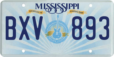 MS license plate BXV893