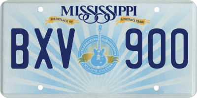 MS license plate BXV900