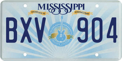 MS license plate BXV904