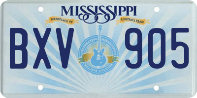 MS license plate BXV905