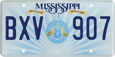 MS license plate BXV907