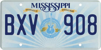 MS license plate BXV908