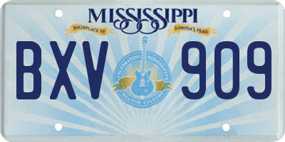 MS license plate BXV909