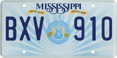 MS license plate BXV910