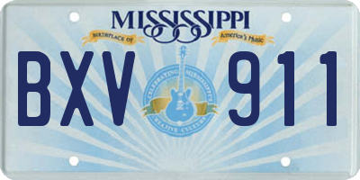 MS license plate BXV911