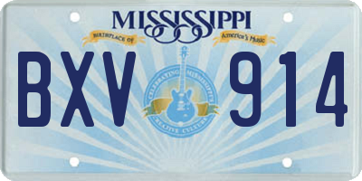 MS license plate BXV914