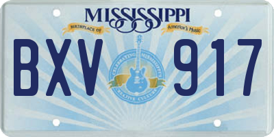 MS license plate BXV917