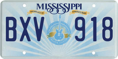MS license plate BXV918
