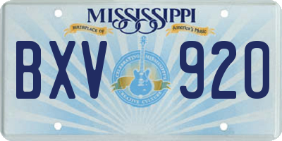 MS license plate BXV920