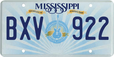 MS license plate BXV922