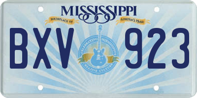 MS license plate BXV923